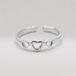 925 Sterling Silver Triple Heart Toe/Adjustable Ring