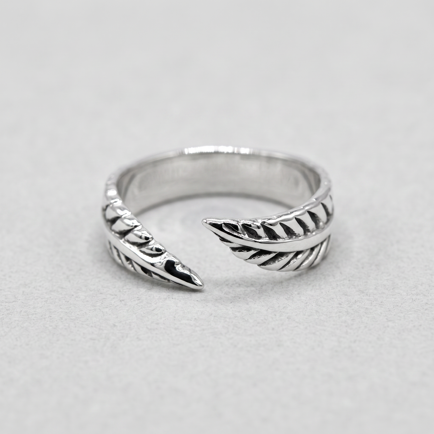 925 Sterling Silver Feather Toe/Adjustable Ring