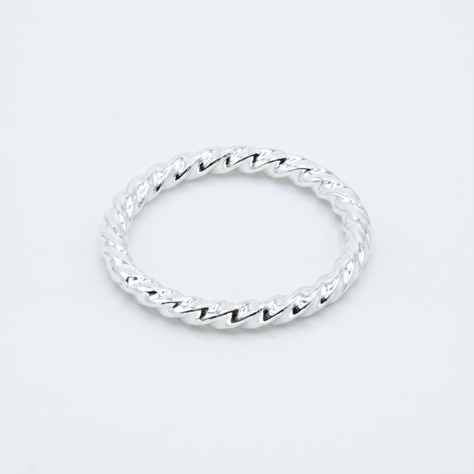 925 Sterling Silver 2.2mm Twisted Ring Band
