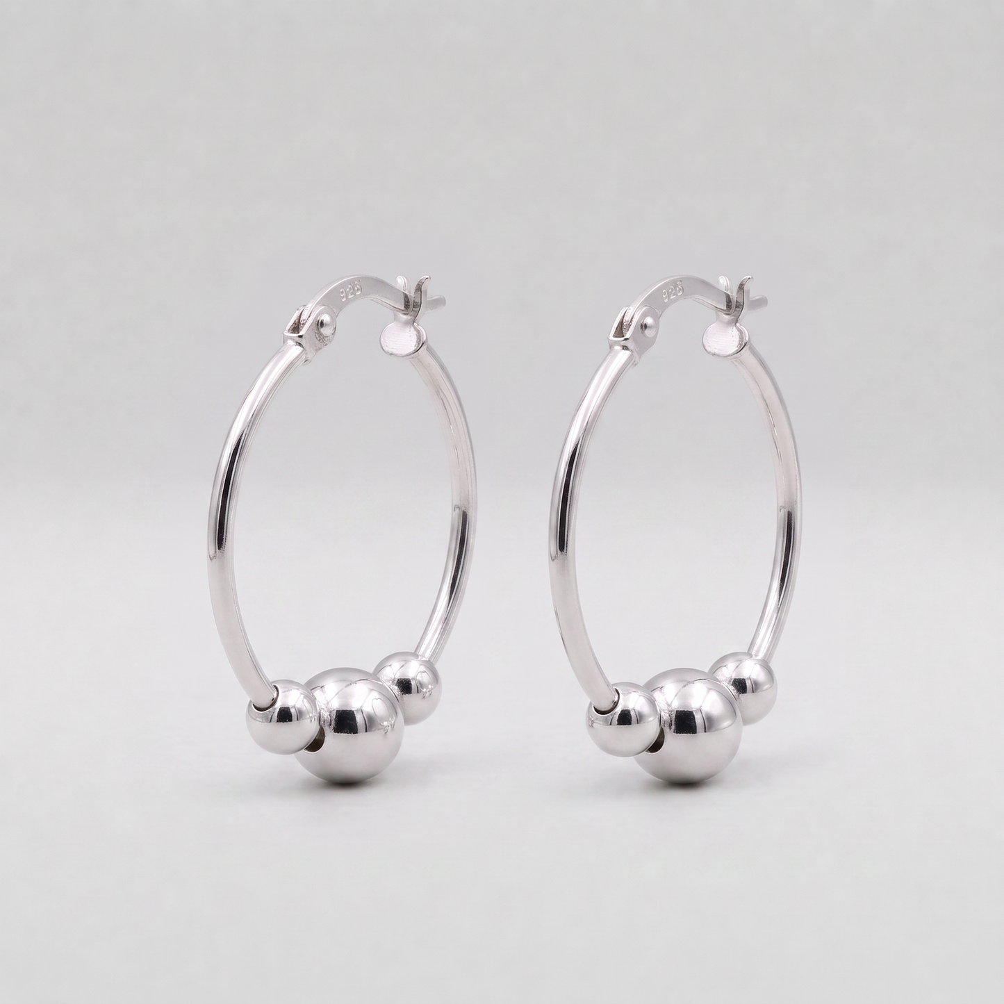 925 Sterling Silver Creole Style Square Tube Hoop Earring 20mm