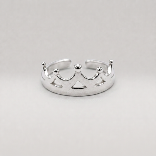925 Sterling Silver Crown Toe/Adjustable Ring