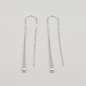 925 Sterling Silver Threaded Tear Dropper Pull Through Earrings 45mm