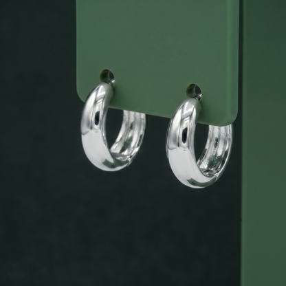 10/12mm Chunky Huggie Hoop Earrings