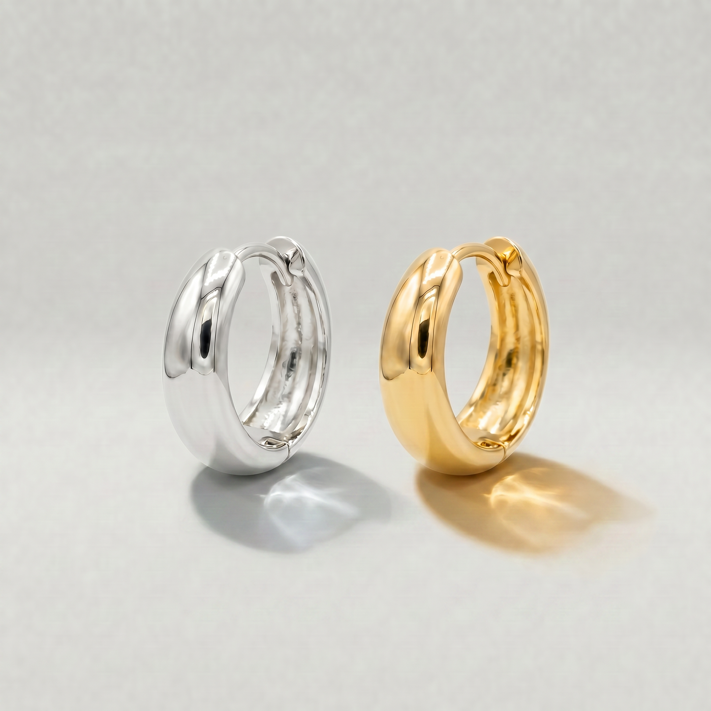 10/12mm Chunky Huggie Hoop Earrings