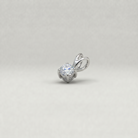 3mm Sterling Silver CZ Pendant