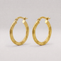 Vintage Effect Wavy Creole Hoop Earrings 21mm