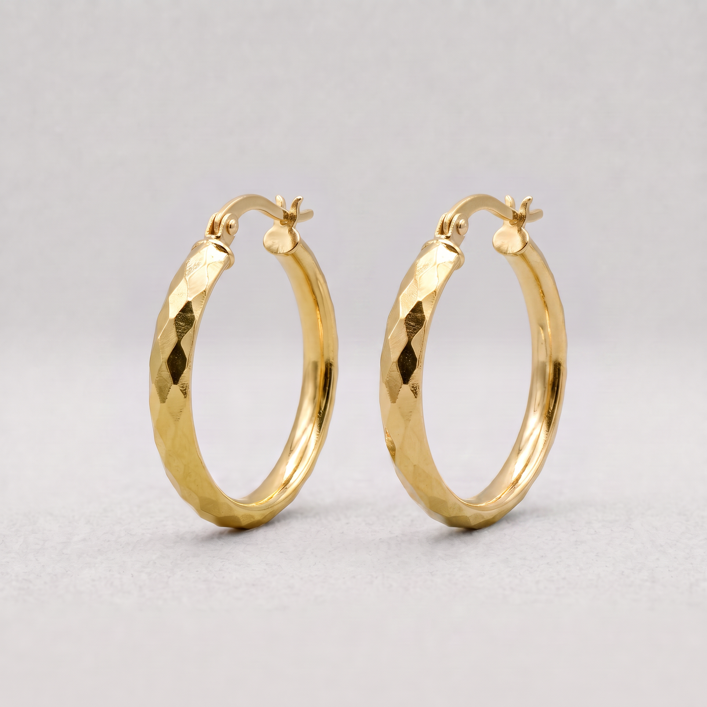 Diamond Cut Creole Hoop Earrings 25mm