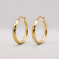 Diamond Cut Creole Hoop Earrings 25mm