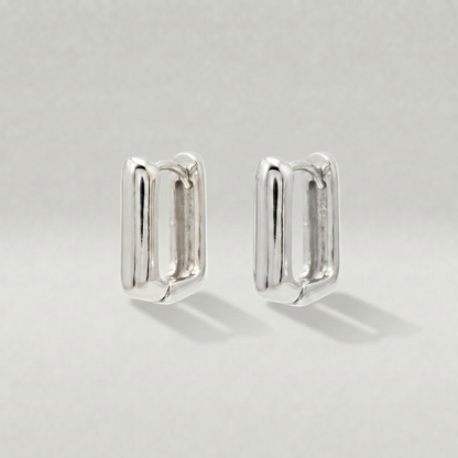 10/12mm Square Link Huggie Earrings