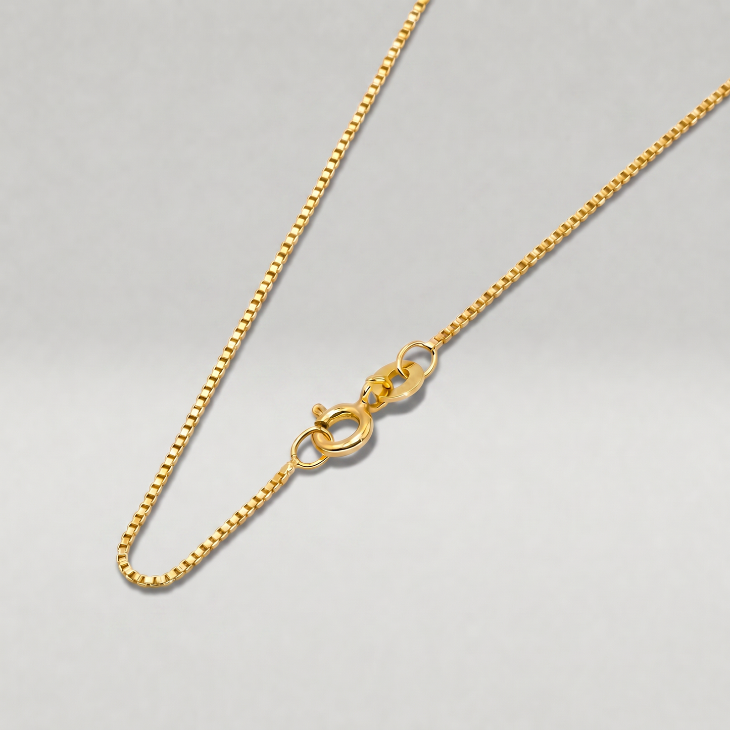 Gold Plated 925 Sterling Silver 0.9mm Box Chain Necklace