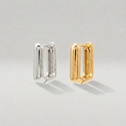 10/12mm Square Link Huggie Earrings