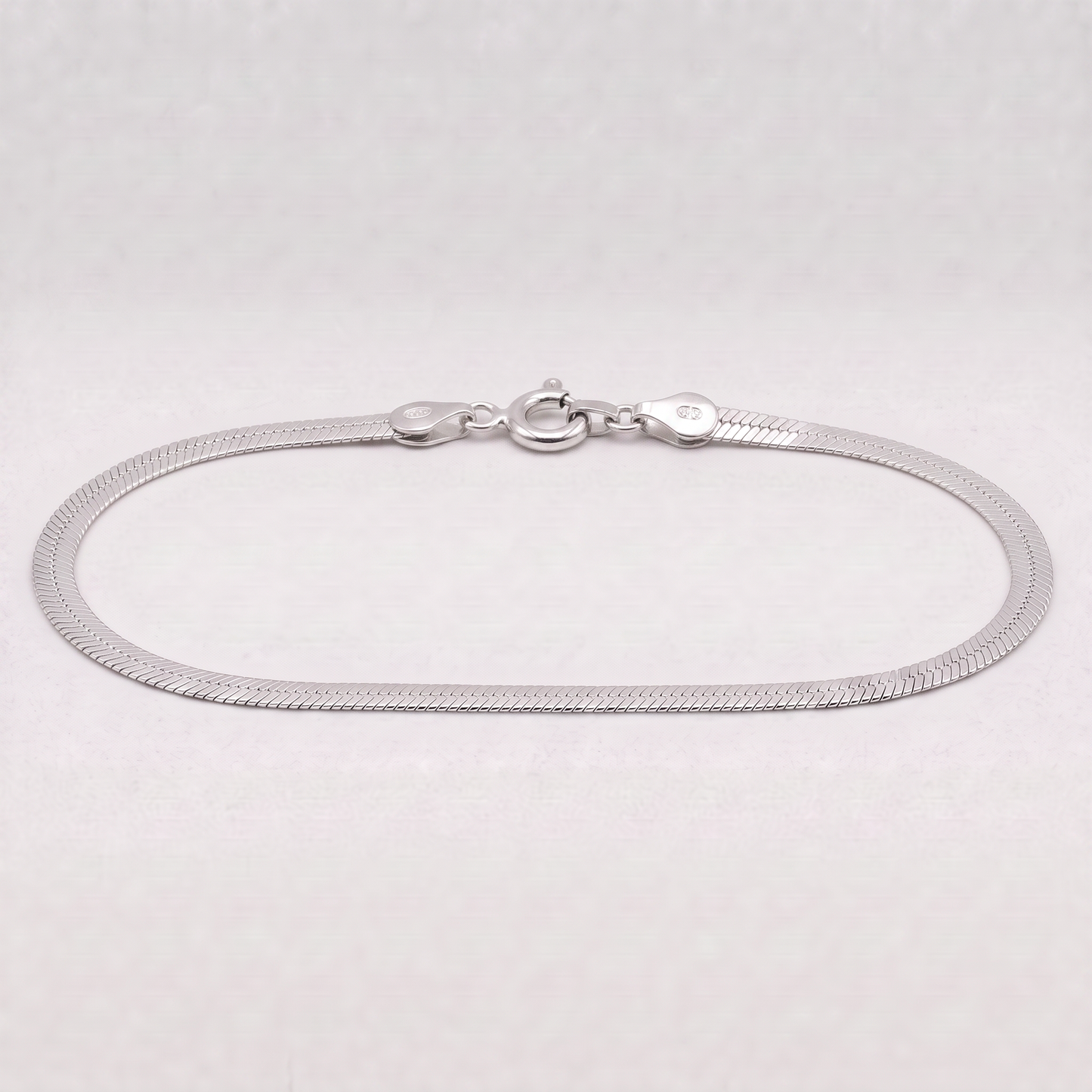 925 Sterling Silver 3mm Herringbone Bracelet
