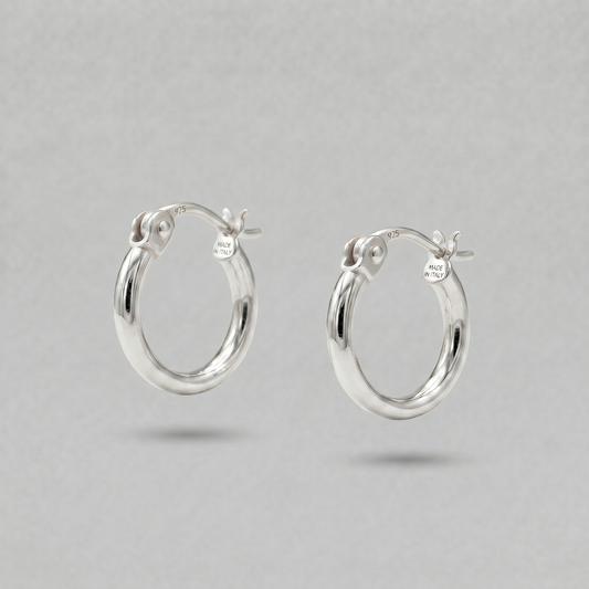 11mm Creole Tube Hoop Earrings