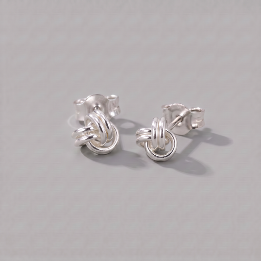 925 Sterling Silver Knot Stud Earrings
