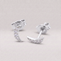 925 Sterling Silver 7.5mm Cubic Zirconia Crescent Moon Studs