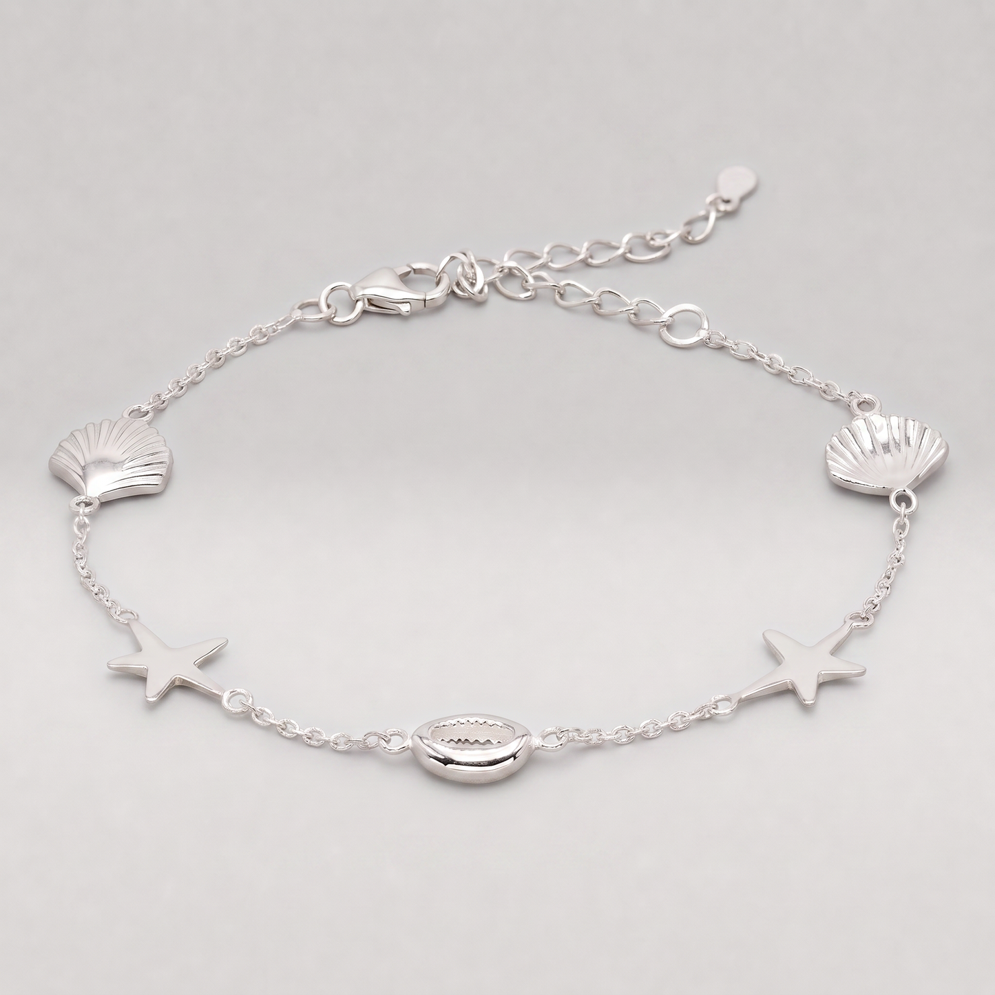 925 Sterling Silver Beach Charm Bracelet