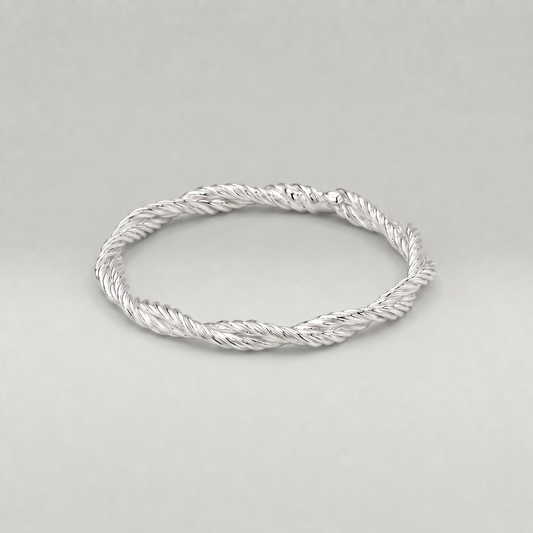 925 Sterling Silver 1.7mm Corda Rope Ring