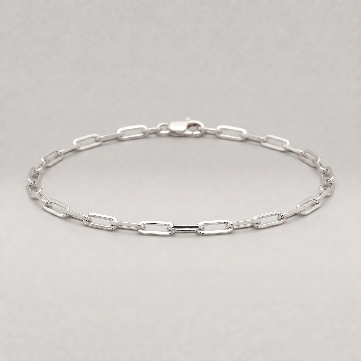 925 Sterling Silver 2.7mm Paperclip Chain Anklet