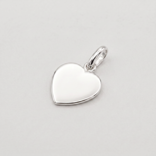 925 Sterling Silver Flat Heart Pendant