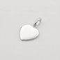 925 Sterling Silver Flat Heart Pendant