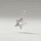 925 Sterling Silver 9mm Diamond Cut Fluted Star Pendant