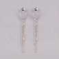 925 Sterling Silver Box Chain Tassel Chandelier Earring Studs 37mm