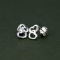 925 Sterling Silver 9mm Double Open Heart Studs