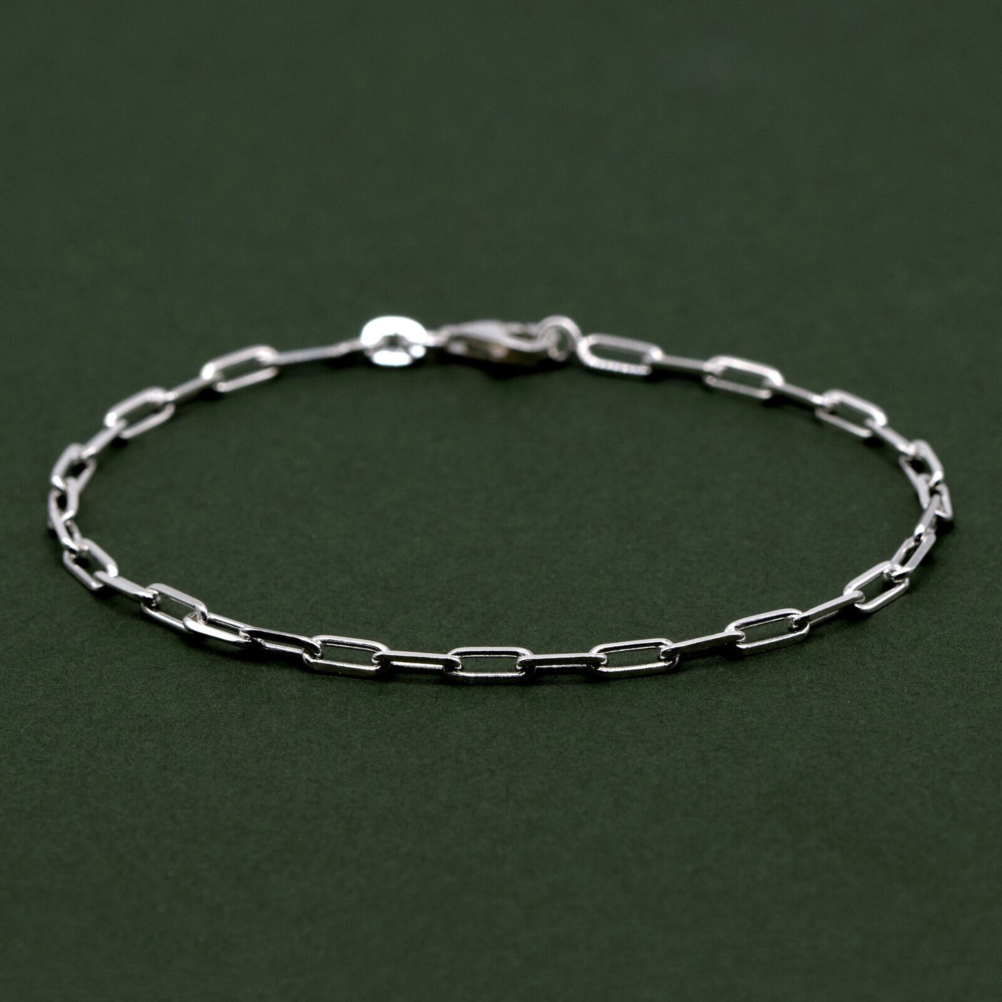 925 Sterling Silver 2.7mm Paperclip Chain Bracelet