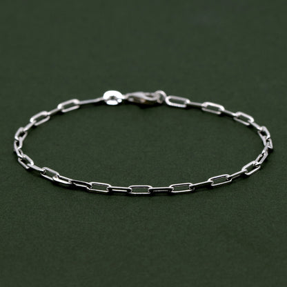 925 Sterling Silver 2.7mm Paperclip Chain Bracelet