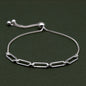 925 Sterling Silver 4.4mm Paperclip Chain Slider Bracelet