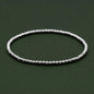 925 Sterling Silver Elastic Knurled 3mm Bead Stretch Bracelet 7.5"