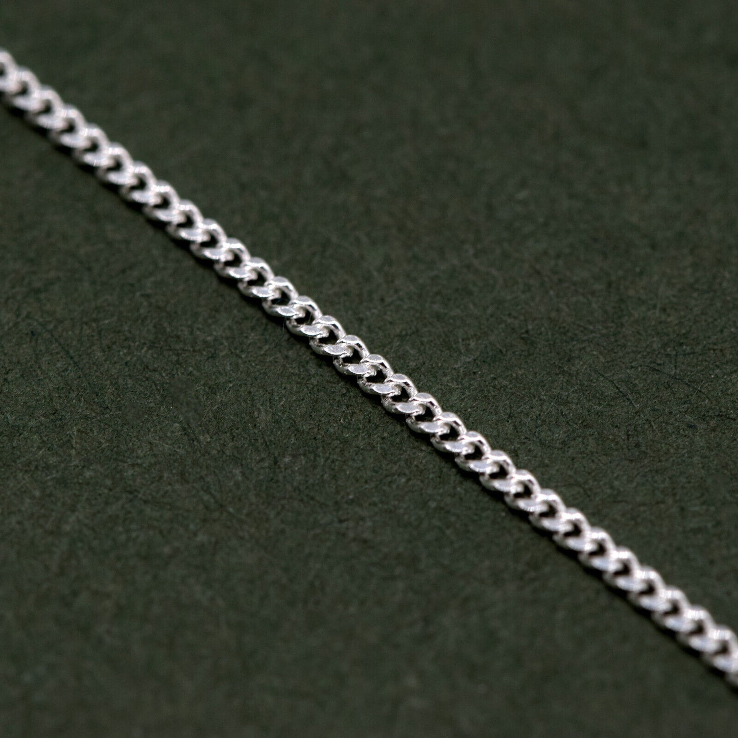 925 Sterling Silver 1.0mm Diamond Cut Curb Chain Uncut Lengths 1m+