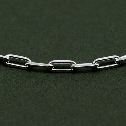 925 Sterling Silver 2.7mm Paperclip Chain Bracelet